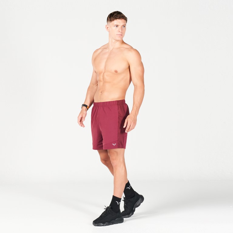 STATEMENT QUICK-DRY SHORTS - BURGUNDY