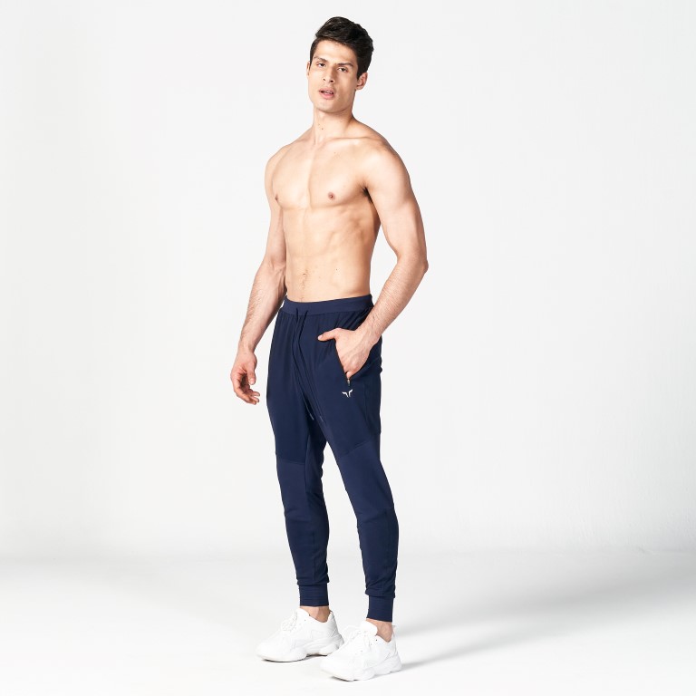 STATEMENT RIBBED JOGGERS REIMAGINED - NAVY