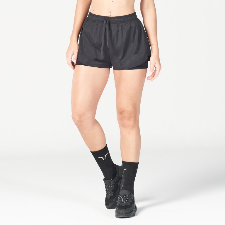 GLAZE 2-IN-1 SHORTS - BLACK