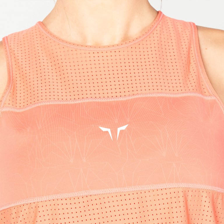 MESH REVERSIBLE TANK - HOT CORAL