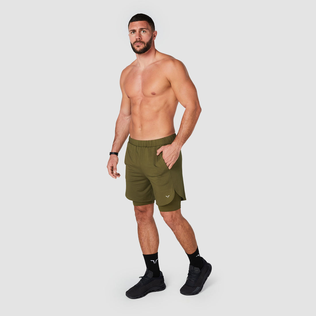 CORE MESH 2-IN-1 SHORTS - KHAKI